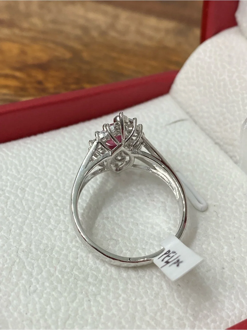925 Sterling Silver Ruby And CZ Ring